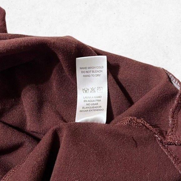 Doe & Rae Women‎ Size M Sweatshirt Red Brown Pullover 3/4 Sleeves Front Pocket - Picture 6 of 9